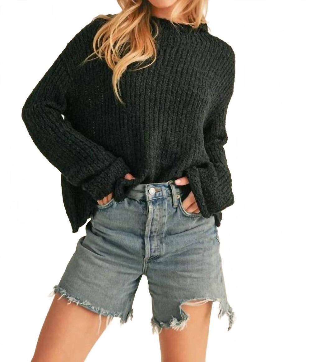 NEW AEMI + CO irma knit sweater in black